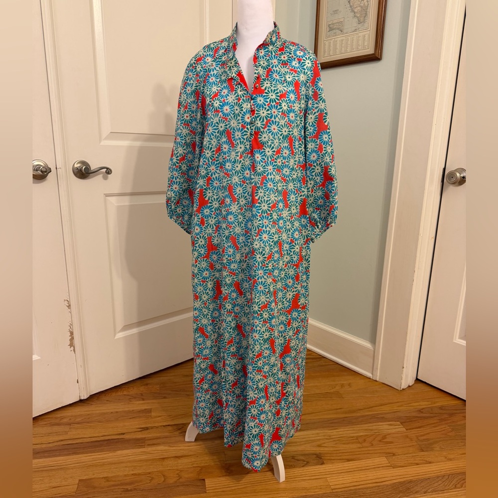 Tuckernuck Red and Blue Floral Maxi Dress